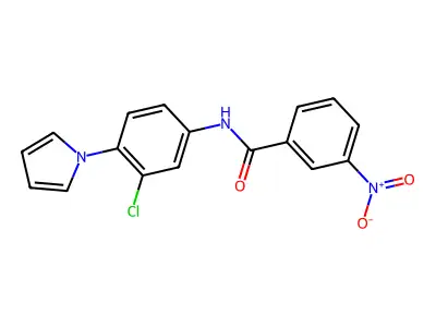 N-[3-chloro-4-(1H-pyrrol-1-yl)phenyl]-3-nitrobenzenecarboxamide structure