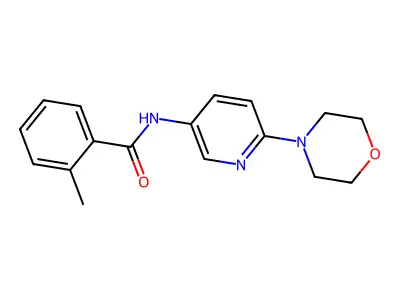 2-methyl-N-(6-morpholino-3-pyridinyl)benzenecarboxamide structure