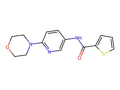 N-(6-morpholino-3-pyridinyl)-2-thiophenecarboxamide structure