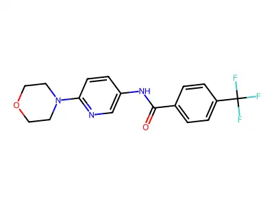 N-(6-morpholino-3-pyridinyl)-4-(trifluoromethyl)benzenecarboxamide structure