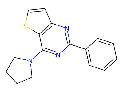 2-Phenyl-4-(1-pyrrolidinyl)thieno[3,2-d]pyrimidine structure