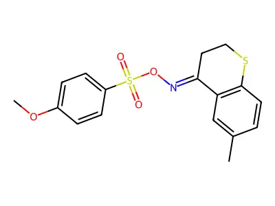 [(6-Methyl-2,3-dihydrothiochromen-4-ylidene)amino] 4-methoxybenzenesulfonate structure