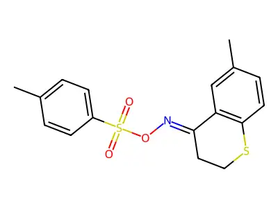 6-Methyl-4-({[(4-methylphenyl)sulfonyl]oxy}imino)thiochromane structure