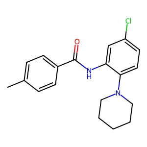 N-(5-chloro-2-piperidinophenyl)-4-methylbenzenecarboxamide structure