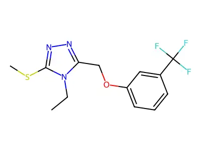 4-Ethyl-3-methylsulfanyl-5-[[3-(trifluoromethyl)phenoxy]methyl]-1,2,4-triazole structure