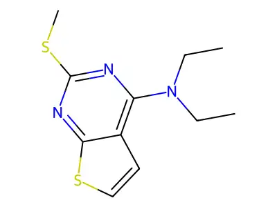 N,N-diethyl-2-(methylsulfanyl)thieno[2,3-d]pyrimidin-4-amine structure