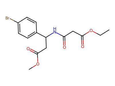 Methyl 3-(4-bromophenyl)-3-[(3-ethoxy-3-oxopropanoyl)amino]propanoate structure