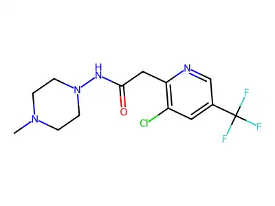 2-[3-chloro-5-(trifluoromethyl)pyridin-2-yl]-N-(4-methylpiperazin-1-yl)acetamide structure