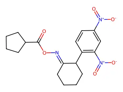 [[2-(2,4-Dinitrophenyl)cyclohexylidene]amino] cyclopentanecarboxylate structure