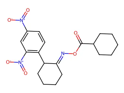 [[2-(2,4-Dinitrophenyl)cyclohexylidene]amino] cyclohexanecarboxylate structure
