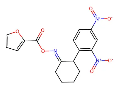 [[2-(2,4-Dinitrophenyl)cyclohexylidene]amino] furan-2-carboxylate structure