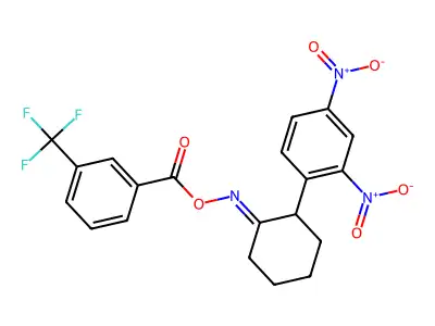 [[2-(2,4-Dinitrophenyl)cyclohexylidene]amino] 3-(trifluoromethyl)benzoate structure