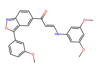 3-(3,5-dimethoxyanilino)-1-[3-(3-methoxyphenyl)-2,1-benzoxazol-5-yl]prop-2-en-1-one structure