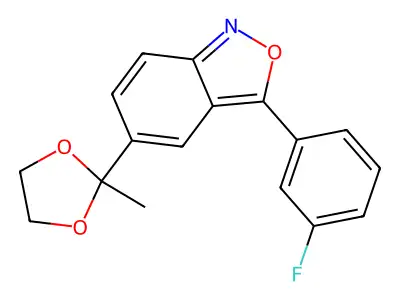 3-(3-Fluorophenyl)-5-(2-methyl-1,3-dioxolan-2-yl)-2,1-benzoxazole structure
