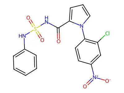 N-{[1-(2-chloro-4-nitrophenyl)-1H-pyrrol-2-yl]carbonyl}-N'-phenylsulfamide structure
