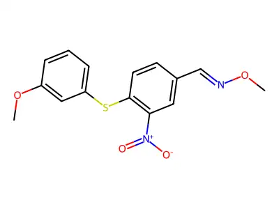 4-[(3-methoxyphenyl)sulfanyl]-3-nitrobenzenecarbaldehyde O-methyloxime structure