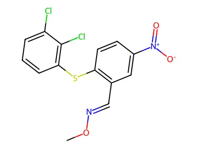 2-[(2,3-dichlorophenyl)sulfanyl]-5-nitrobenzenecarbaldehyde O-methyloxime structure