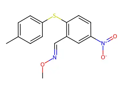 N-methoxy-1-[2-(4-methylphenyl)sulfanyl-5-nitrophenyl]methanimine structure