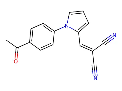 2-{[1-(4-acetylphenyl)-1H-pyrrol-2-yl]methylene}malononitrile structure