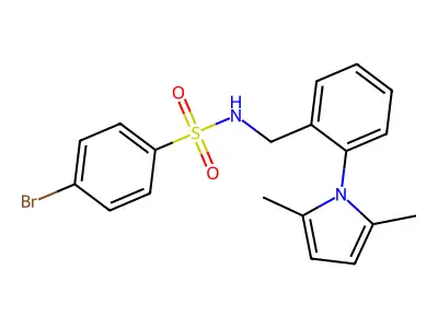 4-bromo-N-[[2-(2,5-dimethylpyrrol-1-yl)phenyl]methyl]benzenesulfonamide structure