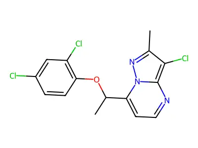 3-Chloro-7-[1-(2,4-dichlorophenoxy)ethyl]-2-methylpyrazolo[1,5-a]pyrimidine structure