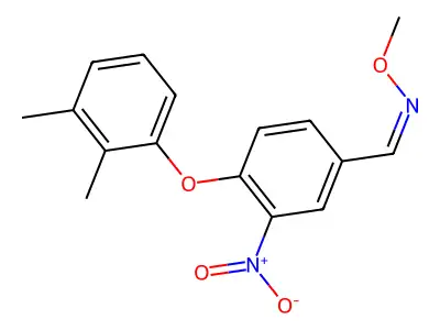 4-(2,3-dimethylphenoxy)-3-nitrobenzenecarbaldehyde O-methyloxime structure
