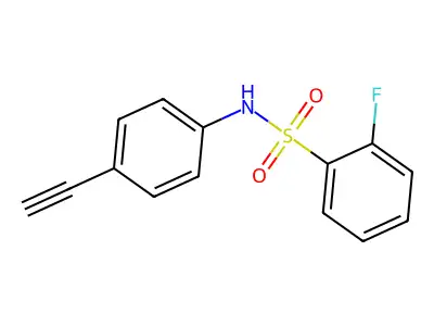 N-(4-ethynylphenyl)-2-fluorobenzenesulfonamide structure