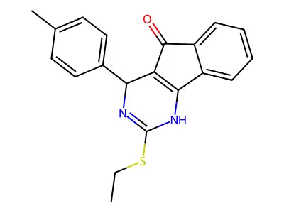 2-(ethylsulfanyl)-4-(4-methylphenyl)-1,4-dihydro-5H-indeno[1,2-d]pyrimidin-5-one structure