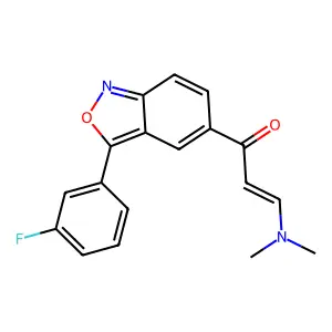 3-(Dimethylamino)-1-[3-(3-fluorophenyl)-2,1-benzoxazol-5-yl]prop-2-en-1-one structure