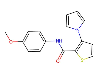 N-(4-methoxyphenyl)-3-(1H-pyrrol-1-yl)-2-thiophenecarboxamide structure