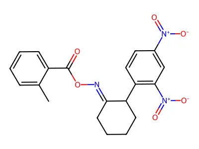 1-(2-{[(2-Methylbenzoyl)oxy]imino}cyclohexyl)-2,4-dinitrobenzene structure