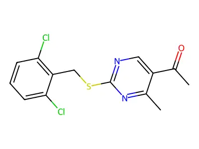 1-{2-[(2,6-Dichlorobenzyl)sulfanyl]-4-methyl-5-pyrimidinyl}-1-ethanone structure
