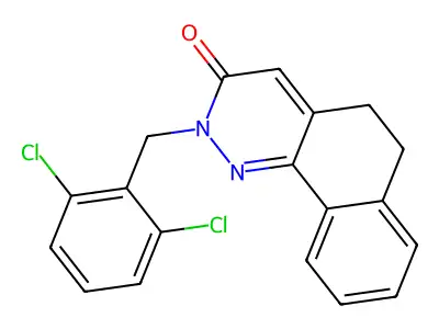 2-(2,6-dichlorobenzyl)-5,6-dihydrobenzo[h]cinnolin-3(2H)-one structure
