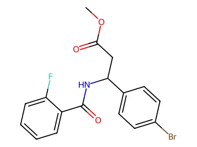 Methyl 3-(4-bromophenyl)-3-[(2-fluorobenzoyl)amino]propanoate structure