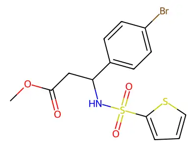 Methyl 3-(4-bromophenyl)-3-[(2-thienylsulfonyl)amino]propanoate structure