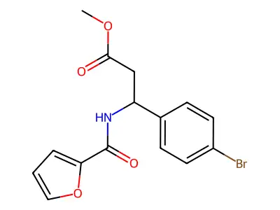 Methyl 3-(4-bromophenyl)-3-[(2-furylcarbonyl)amino]propanoate structure