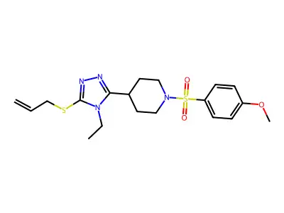 4-({4-[5-(allylsulfanyl)-4-ethyl-4H-1,2,4-triazol-3-yl]piperidino}sulfonyl)phenyl methyl ether structure