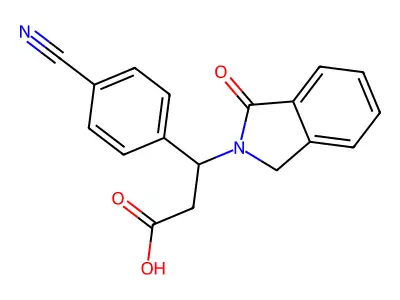 3-(4-cyanophenyl)-3-(1-oxo-1,3-dihydro-2H-isoindol-2-yl)propanoic acid structure