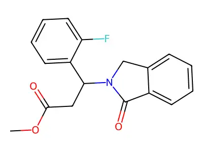 methyl 3-(2-fluorophenyl)-3-(1-oxo-1,3-dihydro-2H-isoindol-2-yl)propanoate structure