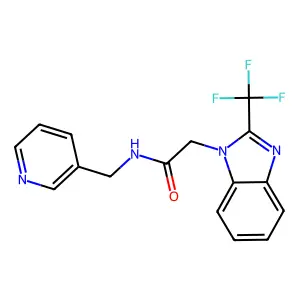 N-(3-pyridinylmethyl)-2-[2-(trifluoromethyl)-1H-1,3-benzimidazol-1-yl]acetamide structure