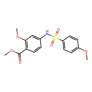 Methyl 2-methoxy-4-{[(4-methoxyphenyl)sulfonyl]amino}benzenecarboxylate structure