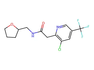 2-[3-chloro-5-(trifluoromethyl)pyridin-2-yl]-N-(oxolan-2-ylmethyl)acetamide structure
