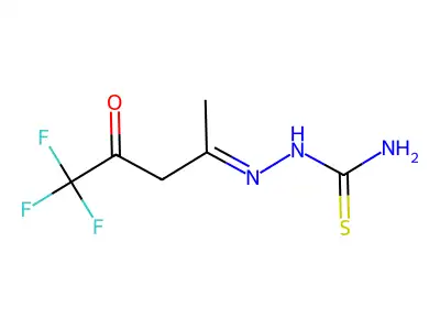 [(5,5,5-Trifluoro-4-oxopentan-2-ylidene)amino]thiourea structure