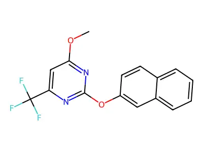 4-Methoxy-2-(2-naphthyloxy)-6-(trifluoromethyl)pyrimidine structure