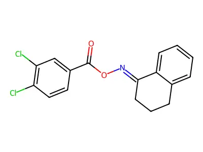 [(1E)-1,2,3,4-tetrahydronaphthalen-1-ylidene]amino 3,4-dichlorobenzoate structure