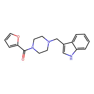furan-2-yl[4-(1H-indol-3-ylmethyl)piperazin-1-yl]methanone structure