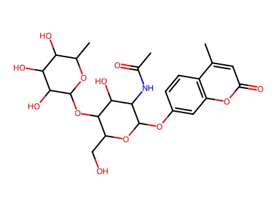 Fuc1-alpha-4GlcNAc1-b-4MU structure