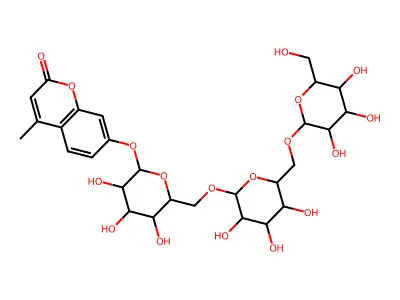 4-Methylumbelliferyl b-D-gentiotrioside structure