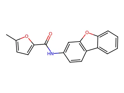 N-dibenzofuran-3-yl-5-methylfuran-2-carboxamide structure