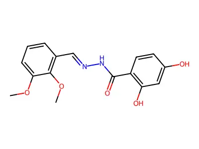 N-[(2,3-dimethoxyphenyl)methylideneamino]-2,4-dihydroxybenzamide structure